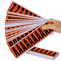 2" Mylar Numbers and Letters black on orange Azkit