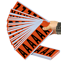 3" Mylar Numbers and Letters black on orange Azkit