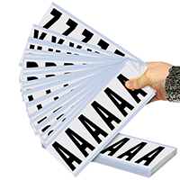 3"Mylar Numbers and Letters Black on white Azkit