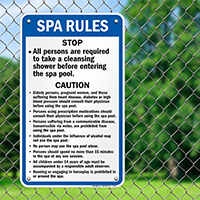 Spa Rules Sign for Arkansas and Oregon