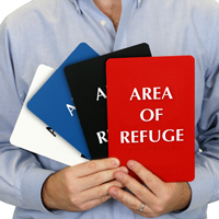 Area Of Refuge Wheelchair Symbol Braille Sign
