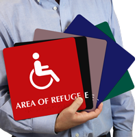 Area Of Refuge with Graphic Sign