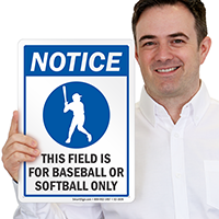 Baseball Notice Sign