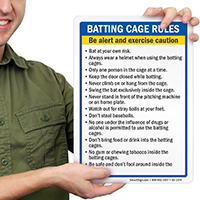 Batting Cage Rules Be Alert Sign