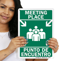 Bilingual Evacuation Point Sign