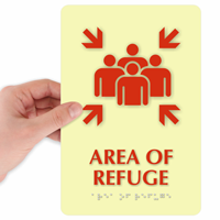 Assembly Point Pictogram Braille Sign