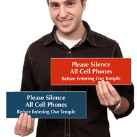 We Prohibit Cell Phone Use Engraved Sign