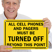 Cellphones Turned Off Beyond This Point Sign