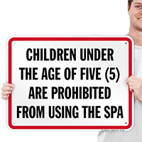 Children Prohibited From Using Spa Pennsylvania Sign