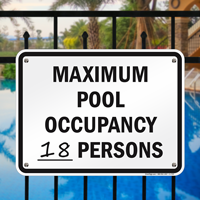 Pool Maximum Occupancy Sign for Colorado