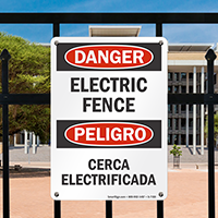 Danger Electric Fence Cerca Electrificada Sign