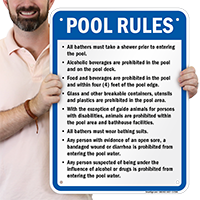 Pool Rules Sign for Delaware