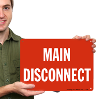 Main Disconnect White on Red 