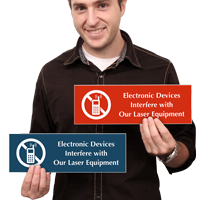 Electronic Devices Interfere With Laser Equipment Sign