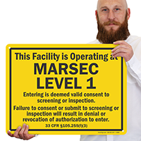 Facility Is Operating At Marsec Level 1 Sign