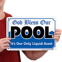 God Bless Our Pool Sign
