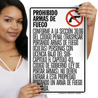 Handguns Prohibited Texas Sign