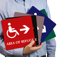 8" x 8" Area Of Refuge TactileTouch™ Sign