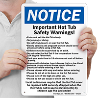 Hot Tub Safety Warnings Sign