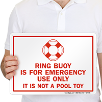 Ring Buoy For Emergency Use Only Sign