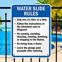 Water Slide Rules Sign for Indiana