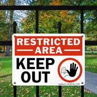 Restricted Area Keep Out Sign