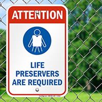 Life Preservers Are Required (graphic) Sign