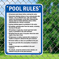 Pool Rules Sign for Michigan