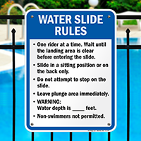 Water Slide Rules Sign for Minnesota