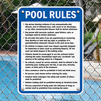 Pool Rules Sign for New Jersey