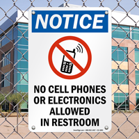 Notice No Cell Phones Allowed Sign