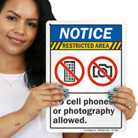 No Cell Phones Or Photography Sign