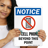 No Cell Phone Prohibited Sign