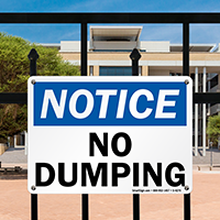 Notice No Dumping Sign