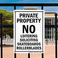 Private Property No Loitering Soliciting Sign