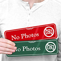 No Photos Designer Sign