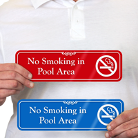 No Smoking In Pool Area ShowCase Wall Sign