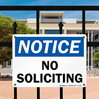 OSHA Notice No Soliciting Sign