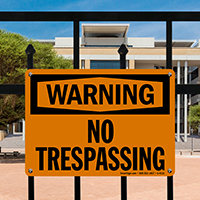 Warning No Trespassing Sign