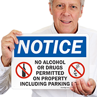 Notice No Alcohol Drugs Sign