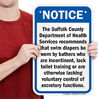 New York Pool Recommendation Sign