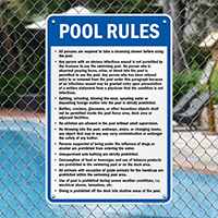 Pool Rules Sign for Ohio
