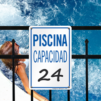 Piscina Capacidad Spanish Maximum Capacity Sign
