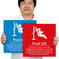 Pool Lift For Guests With Disabilities Engraved Sign