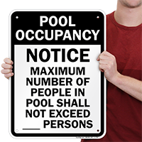 Pool Max Occupancy Sign