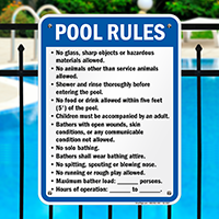 Georgia Pool Rules Sign