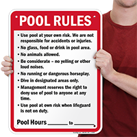 Humorous No Pee Pool Sign