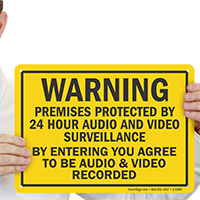 Premises Protected By Audio And Video Surveillance Sign