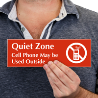 Cell Phone Used Outside Sign