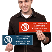 Refrain From Cell Phone Use Sign